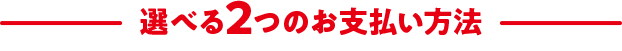 選べる2つのお支払い方法